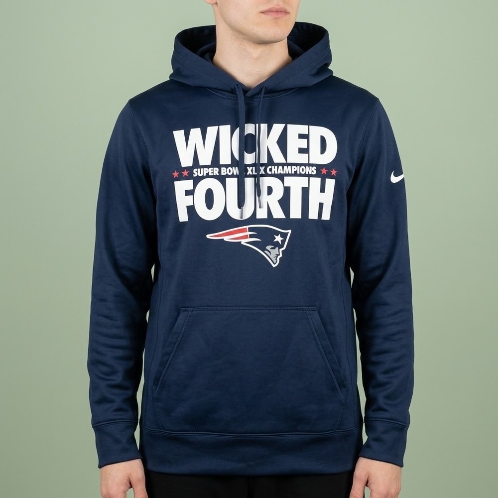 Nike New England Patriots Super Bowl XLIX Wicked Fourth Therma-Fit Hoodie Mens S